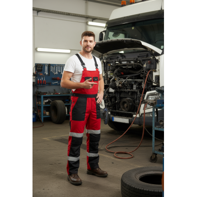 OEM ODM Fashion Bib Pants CVC TC  Multi-pocket Work Trousers Workwear Safety Work Pants bib overalls for automotive