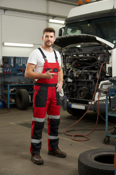 OEM ODM Fashion Bib Pants CVC TC  Multi-pocket Work Trousers Workwear Safety Work Pants bib overalls for automotive