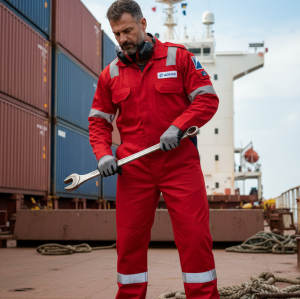 OEM Long Sleeve Coverall Work Coverall Jumpsuit  FR Anti-Static Maritime Coverall for Seamen