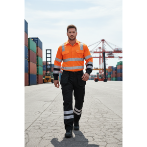 Custom logo high-visibility safety T-shirt UV-protective hi-vis work shirt for shipping