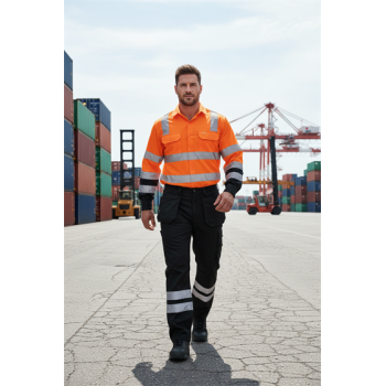 Custom logo high-visibility safety T-shirt UV-protective hi-vis work shirt for shipping