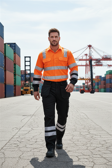 Custom logo high-visibility safety T-shirt UV-protective hi-vis work shirt for shipping