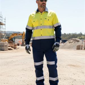 OEM Hi-vis T-shirt with reflective strips Industrial safety T-shirt