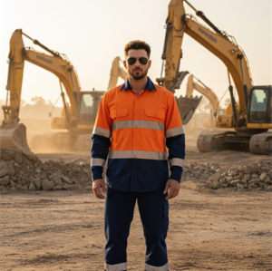 Custom logo high-visibility safety T-shirt UV-protective hi-vis work shirt for shipping