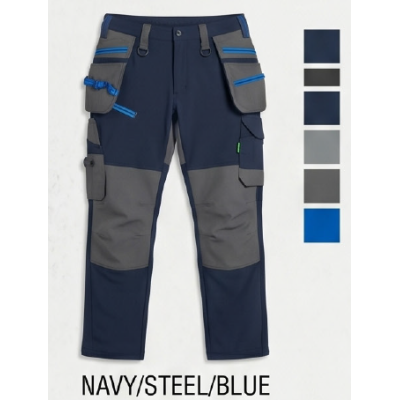 Factory Supply Men's 4-way stretch work pants Men's trousers Blue Color for Working and Casual