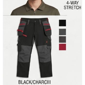 Soft 4-Way Stretch Workwear Pants Wear-resistant Outdoor Work Pants