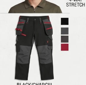 Soft 4-Way Stretch Workwear Pants Wear-resistant Outdoor Work Pants