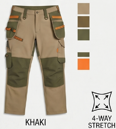Soft 4-Way Stretch Workwear Pants Wear-resistant Outdoor Work Pants