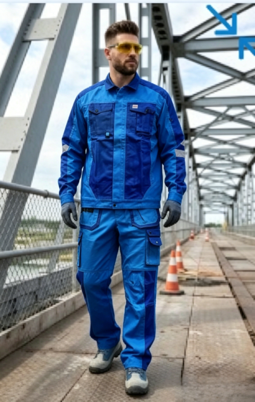 Custom High-Visibility Mechanic Workwear Uniform Set - Grey/Black/Hi-Vis Yellow