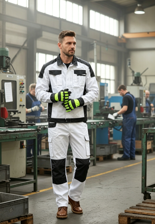 Custom High-Visibility Mechanic Workwear Uniform Set - Grey/Black/Hi-Vis Yellow