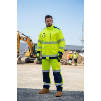 OEM Factory Supply Fluorescent industrial workwear Hi-Vis jacket HiVis Workwear for Outdoor Working