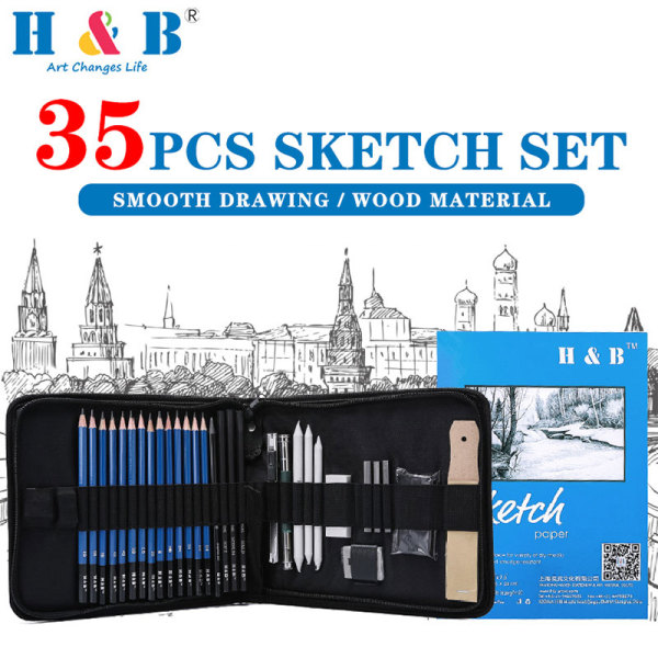 35pcs high quality kit bag drawing sketching art set
