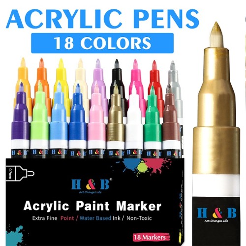 H&B18color acrylic Paint Markers pen for Rock Painting