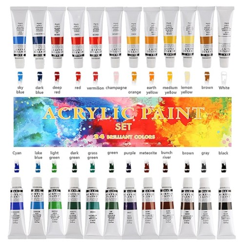 H&B 24 colors 12ml wholesale art acrylic paint set