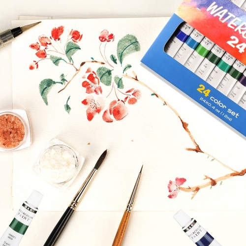 H&B 24pcs watercolor painting for beginners professional watercolor paints set for wholesale