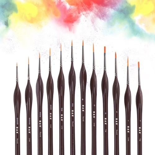 H&B 12pcs/Set Hook Line Pen Drawing Paint Brush for Watercolor paint brush