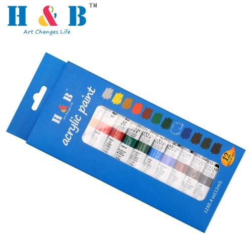 H&B 12 colors Art Supplies Acrylic Paint Set