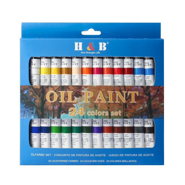 H B 24pcs Professional Oil Painting Set For Artist Oil Paints For Sale   7412068 