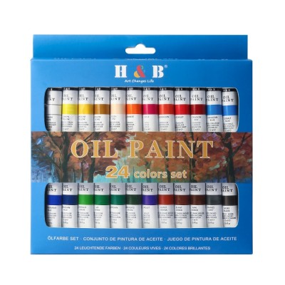 H&B 24pcs professional oil painting set for artist oil paints for sale