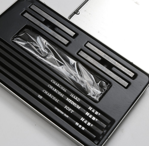 H&B 12PCS Small Tin sketch Charcoal Drawing Art Set
