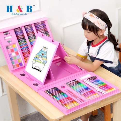 208pcs HB rainbow drawing art set for kids