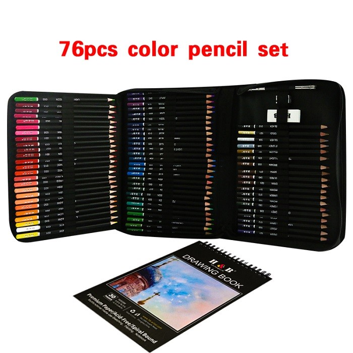 76 Pcs Professional Colored Pencils Set for Adult Coloring Drawing Pencils  Art