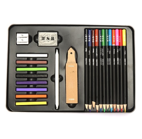 H&B 24pcs drawing colored pencils with  Pastel for  kid