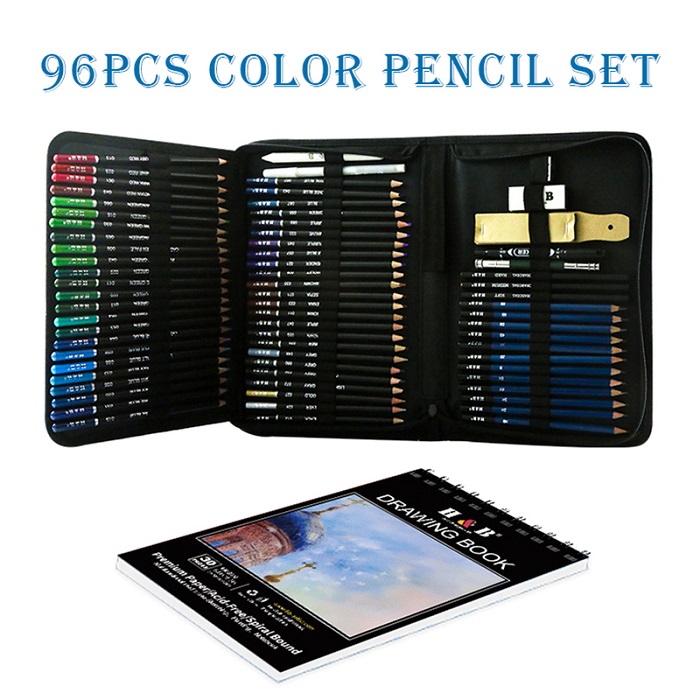 H&B 96pcs Sketch Colored Pencils Art Set Drawing Pencil For Artsist ...