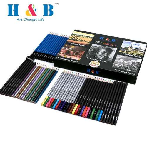 H&B 60 pcs color pencil set suppliers for adults pencil drawing set