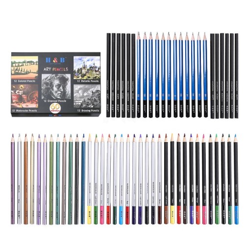 H&B 60 pcs color pencil set suppliers for adults pencil drawing set