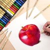 Juego de lápices de colores de madera con dibujo al óleo de 12 colores para niños