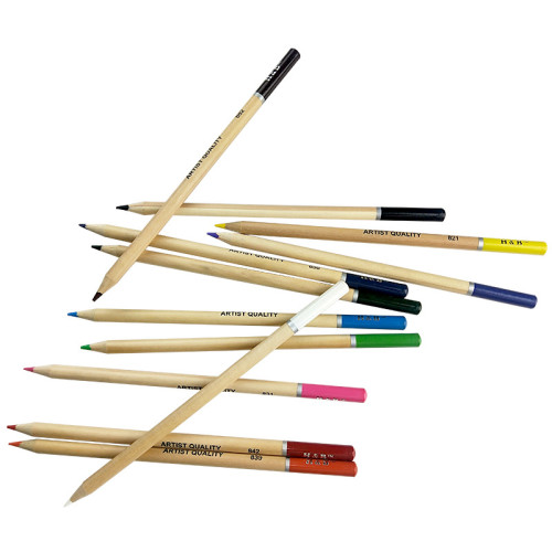 Набор деревянных цветных карандашей для рисования маслом, 12 цветов для детей, искусство цветными карандашами