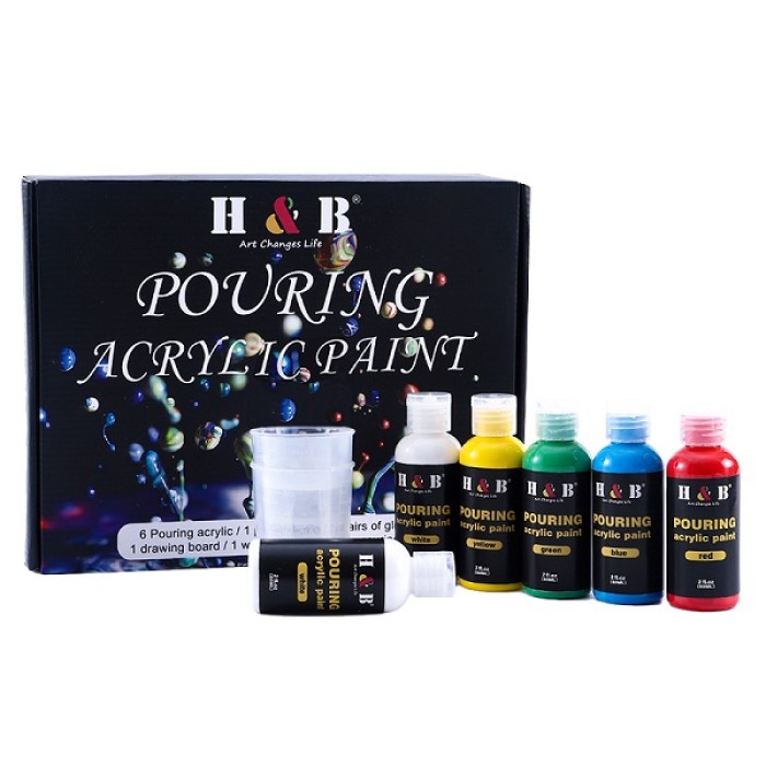 H&B DIY High-flow Bottled Water Based Acrylic Pouring Paint fo DIY, Fluid  Acrylic Paint