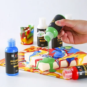 H&B DIY Pintura acrílica a base de agua embotellada de alto flujo para bricolaje