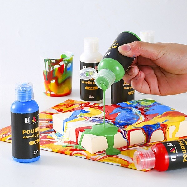 pouring acrylic paint