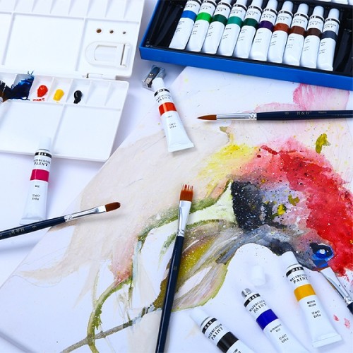 H & B Китай художественные принадлежности 24 цвета набор акварельных красок для рисования акварелью