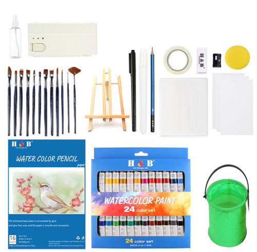 H&B China art supplies 24 colors watercolor paint set for painting watercolor painting