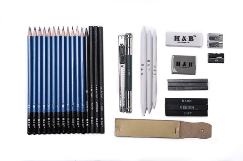 H & B 35 pcs Sketching Pencils Set for USA drawings pencil art