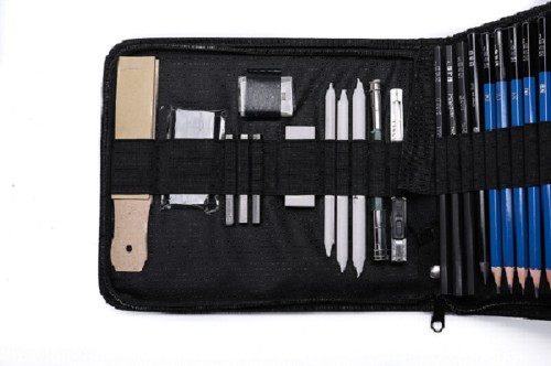 Black Wooden Pencil 35 Pc Sketching Kit Drawing Pencils for Artists