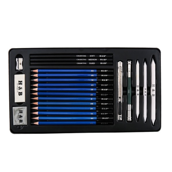 Kit de dibujo de caja de hierro H&B 23