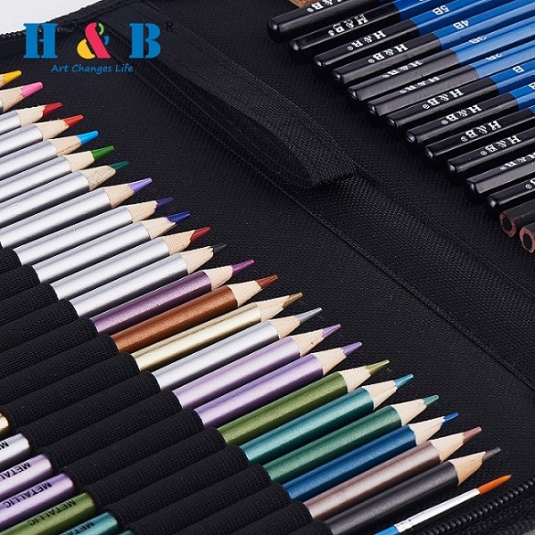 H & B 72PCS Drawing Supplies Sketching Set,Art Kit include Drawing &  Colored Pencils for Adults Artists Kids.Pro Art Sketch Supplies with