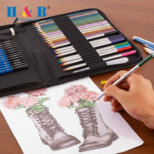 H&B 51pcs colored pencil kit for europe color lead painting set