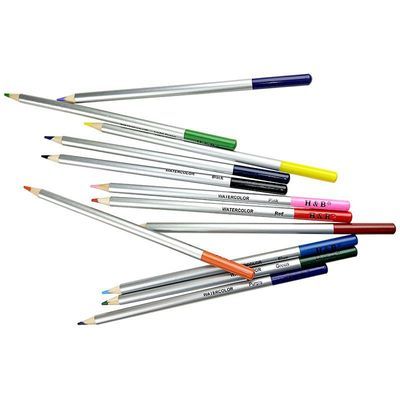 H & B 12 watercolor colored pencils set
