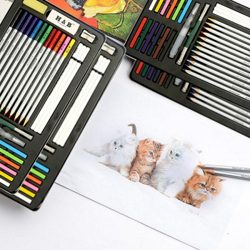 H&B 32 watercolor pencils kit for kid colored pencil art for wholesale