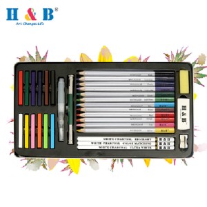 H & B 32 watercolor colored pencils kit colored pencil art