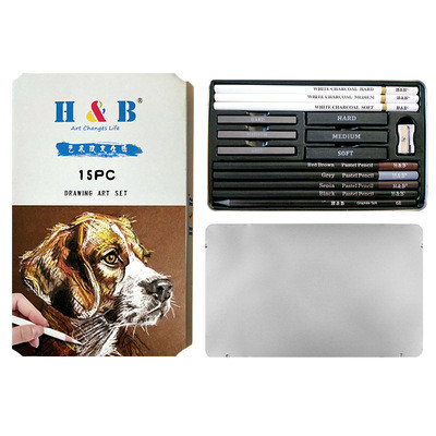 Wholesale H&B 15pcs Charcoal Drawing Set - Ideal for Branding and Retail Partnerships