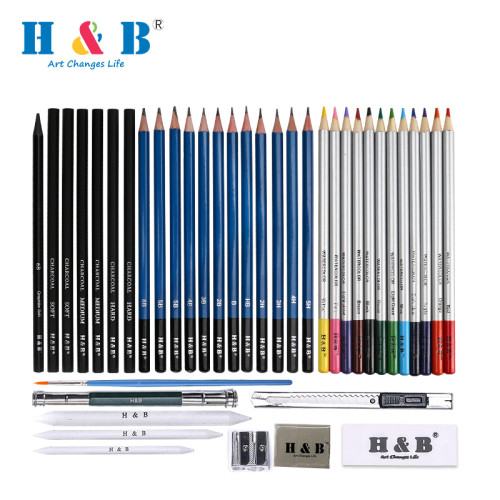 H&B 40 шт. набор основных художников для детей, цветные карандаши, художники, продажа оптом