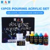 H&B Wholesale Pouring Acrylic Paint Set for Beginners - 13pcs Liquid Pigment