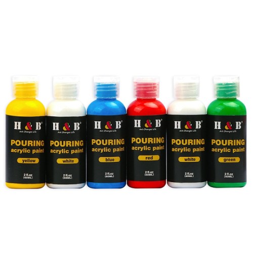 H&B 批发初学者浇注丙烯酸涂料套装 - 13 件液体颜料