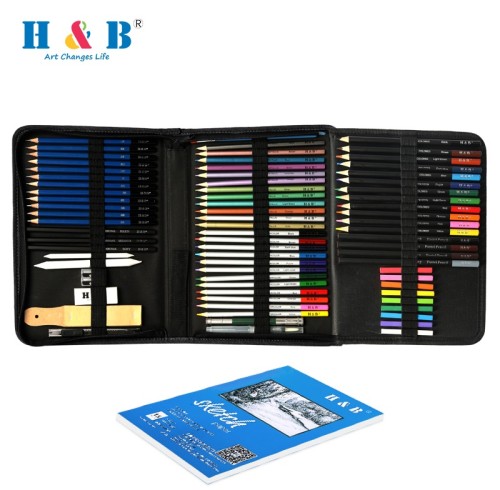 H&B 74 pcs artist kit artist sets for young artists best color pencil drawing